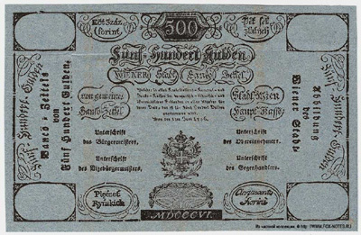 Wiener-Stadt-Banco-Zettel. 500 Gulden 1806.