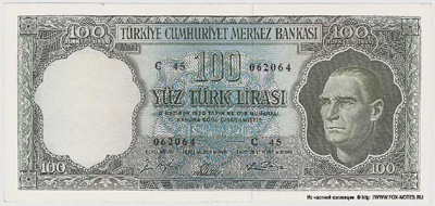 Banknotlari 100 Türk Lirasi 1930. (1964)