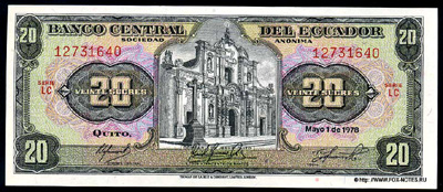 Banco Central del Equador.  20  1978