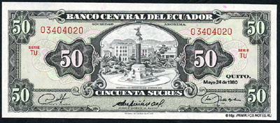 Banco Central del Equador.  50  1980