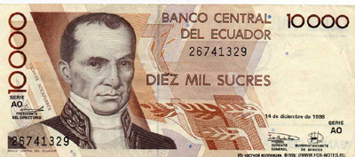 Banco Central del Equador.  10000  1998