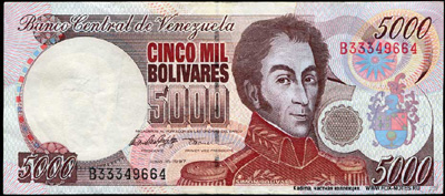 Banco Central de Venezuela.  5000  1997