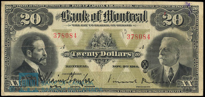 Bank of Montreal 20 dollars 1914