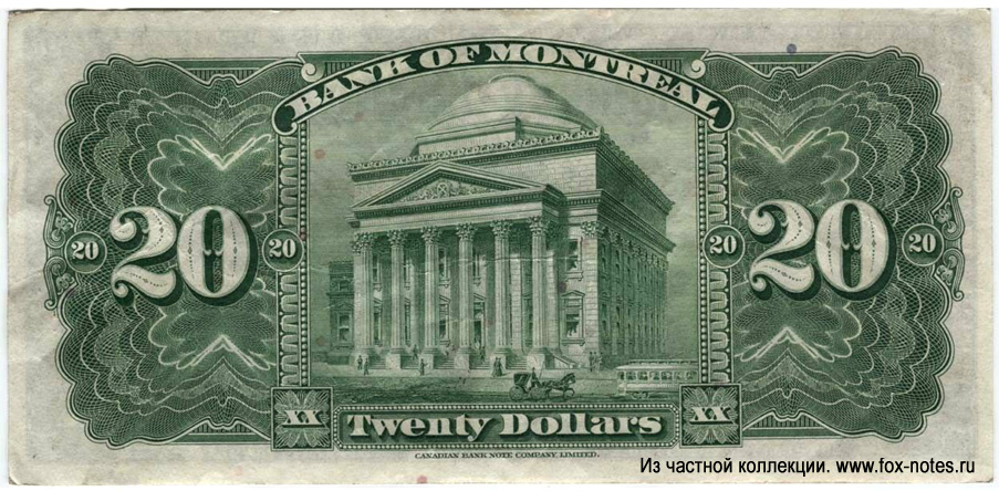 Bank of Montreal Bank note. 5 dollars 1931