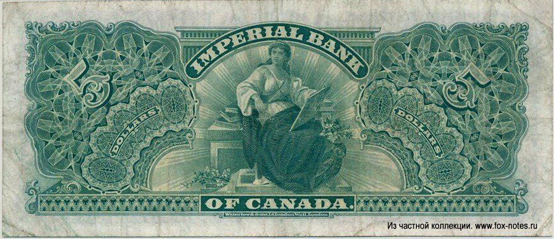Imperial Bank of Canada 5 Dollars 1910