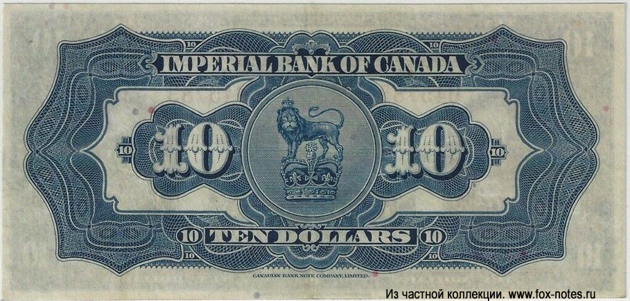 Imperial Bank of Canada 10 Dollars 1939