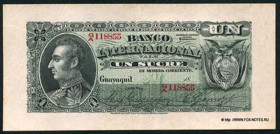 Banco International. . 1  1892