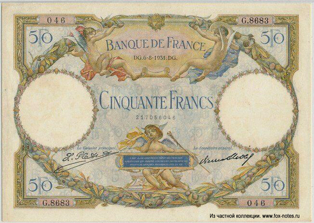 Banque de France 50  1931. "Luc Olivier Merson"