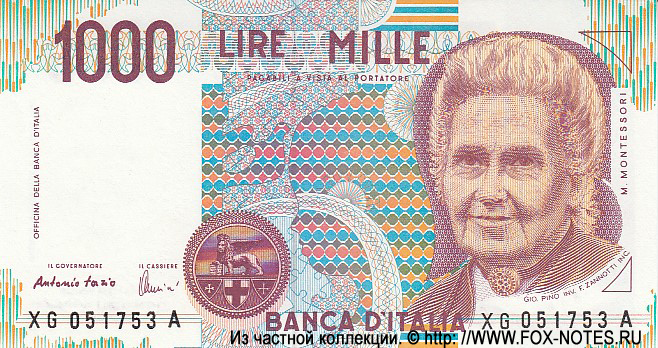 Banca d'Italia 1000 Lire 1990 | 28.10.1999 G  XG..A. Replacemen.