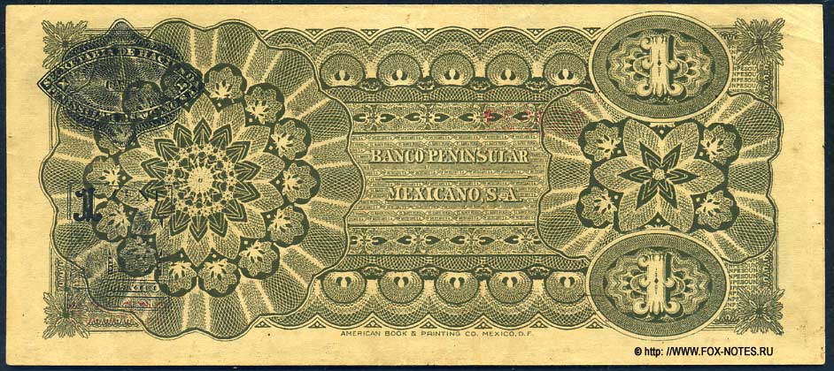 Banco Peninsular Mexicano 1 Peso 1913