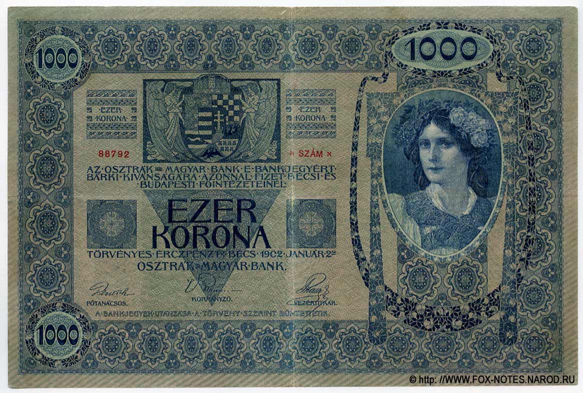 Oesterreichisch-ungarische Bank. Banknote. 50 Kronen 1902.