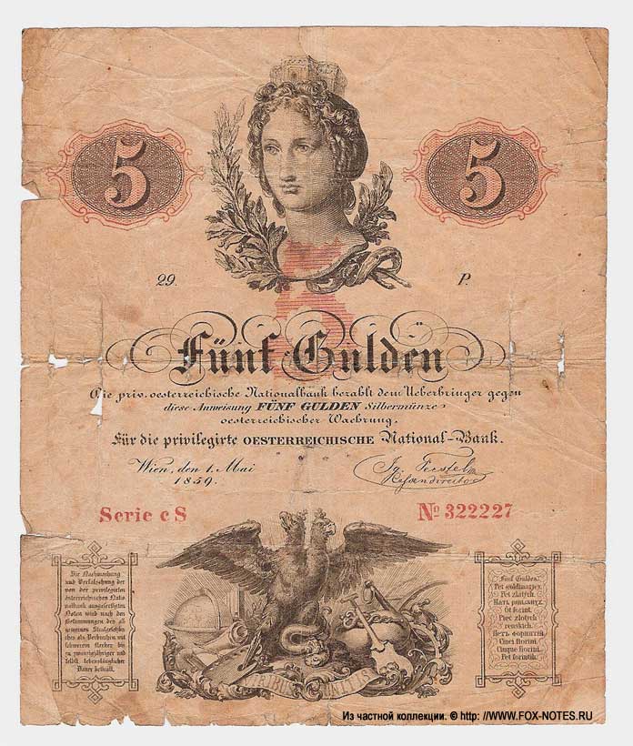 Privilegirte Österreichische National Bank.   5  1859.