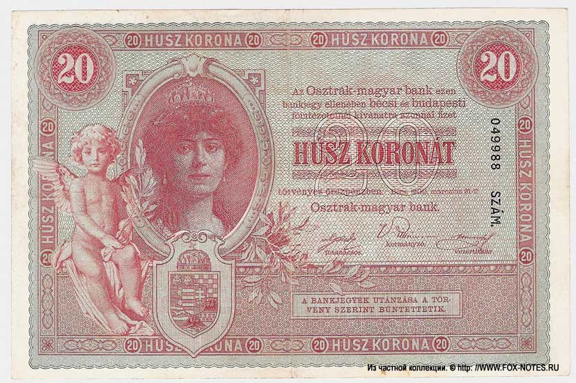 Oesterreichisch-ungarische Bank. Banknote. 10 Kronen 1900.
