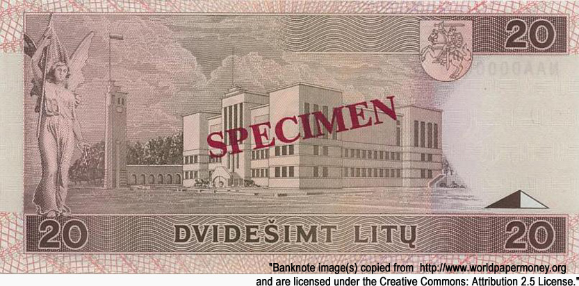 Lietuvos Bankas 20  1993 SPECIMEN ()