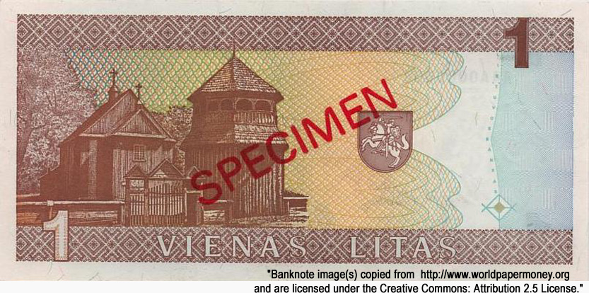  Lietuvos Bankas 1  1994 SPECIMEN ()