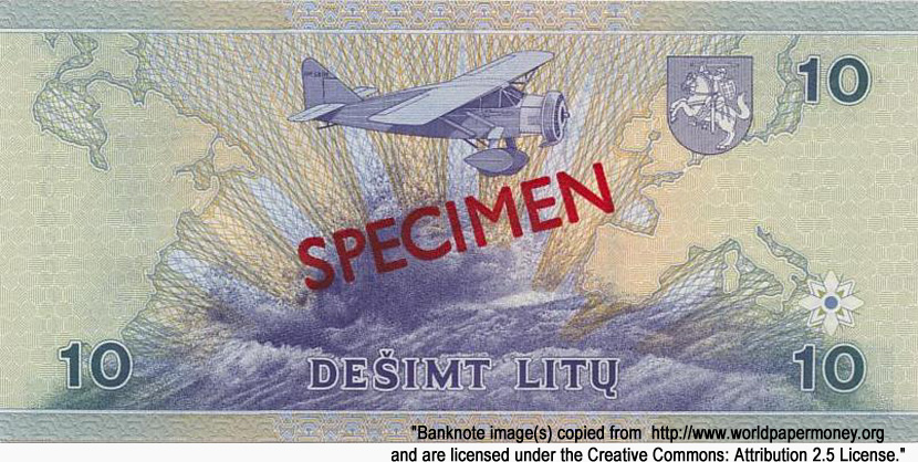  Lietuvos Bankas 10  1997 SPECIMEN ()