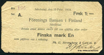 . Foreningsbanken i Finland Ph. U. Strenberg & C:os A.B.  1   1918.