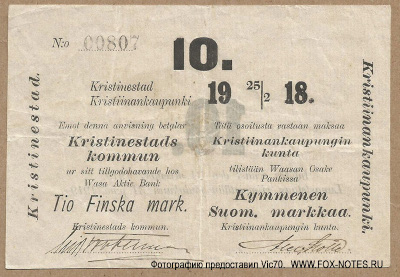 . Kristinestads kommun.  10   1918