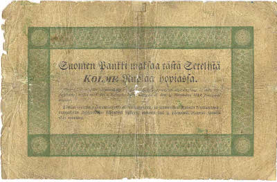 Finlands Bank 3 rubel 1855