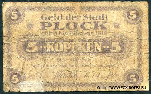  Geld Der Stadt. Pieniądze. 5    1.I.1919. 1917