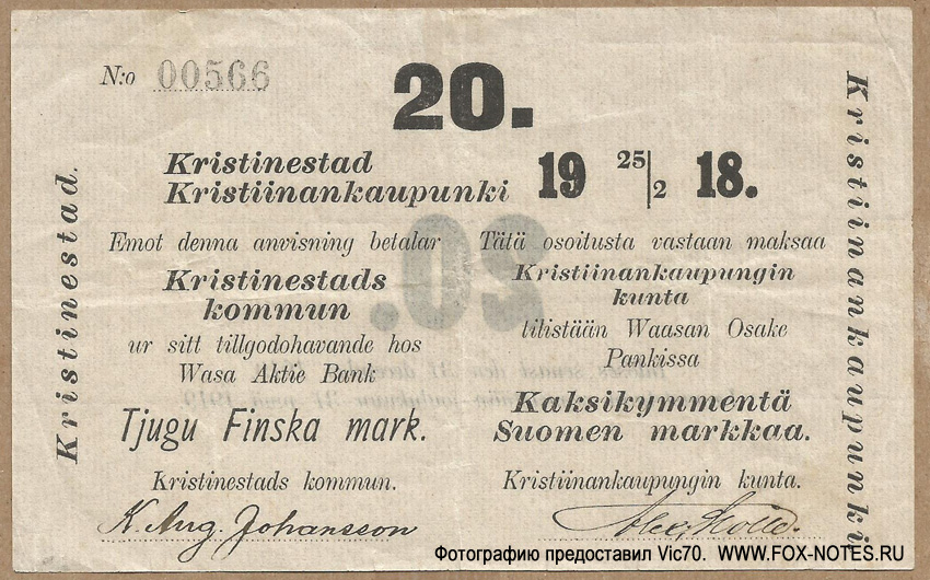 Drätselkammaren Kristinestad  20  1918