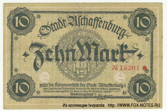 Stadt Aschaffenburg 10 Mark (Notgeld)