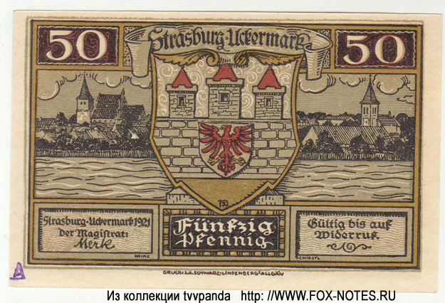 Stadt Strasburg i. Uckermark 50 Pfennig 1921