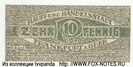 Stadt Frankfurt (Oder) 10 Pfennig 1920 (NOTGELD)