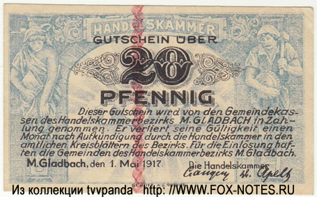 Handelskammer Bergisch 20 Pfennig 1917