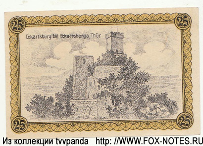 Eckartsberga Notgeld 25 Pfennig 1920