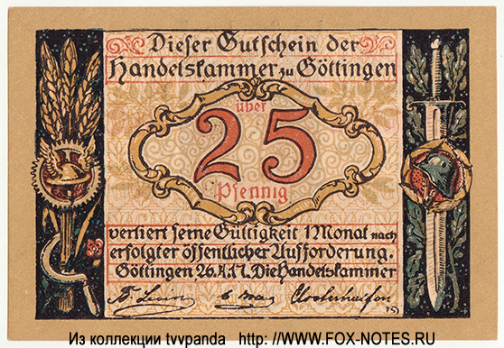 Handelskammer Göttingen 25 Pfennig 1917 | 1919 (Notgeld)