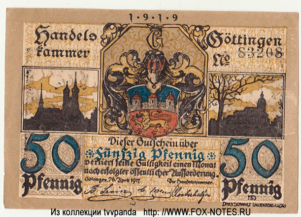Handelskammer Göttingen 50 Pfennig 1917 | 1919 (Notgeld)