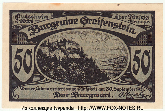 Burgwart Knabe 50 Pfennig 1921 Notgeld