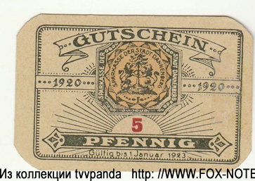 Stadt Dannenberg 5 Pfennig 1920 Notgeld