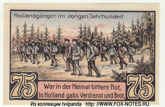 Notgeld der Stadt Freren. 75 Pfennig 1921.