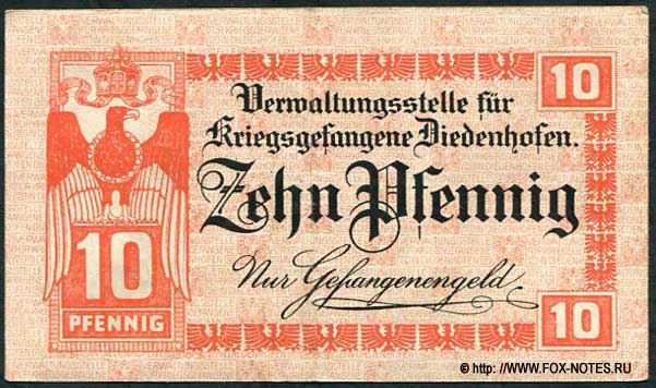 Vervaltungsstelle für Kriegsgefangene Diedenhofen 10 Pfennig