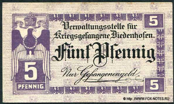 Vervaltungsstelle für Kriegsgefangene Diedenhofen 5 Pfennig