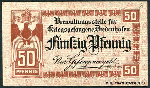 Vervaltungsstelle für Kriegsgefangene Diedenhofen 50 Pfennig