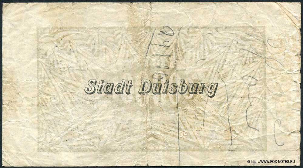 Stadt Duisburg 100000 Mark 1923 notgeld