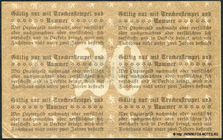 Stadt Pößneck 20 Mark 1918 Notgeld