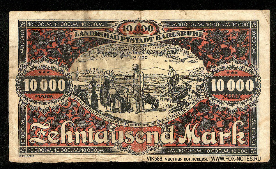 Landeshauptstadt Karlsruhe 10000 Mark 1922