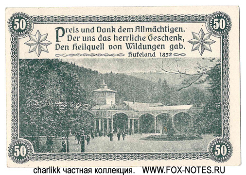 Stadt Bad Wildungen 50 Pfennig 1921 notgeld