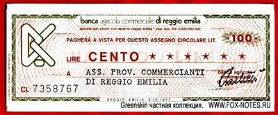 Banca Agricola di Reggio Emilia 100 lire 1977