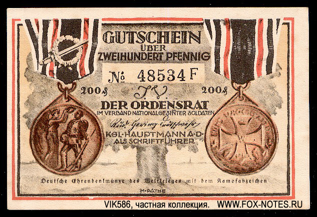 Ordensrat im Verband nationalgesinnter Soldaten 200  1921 
