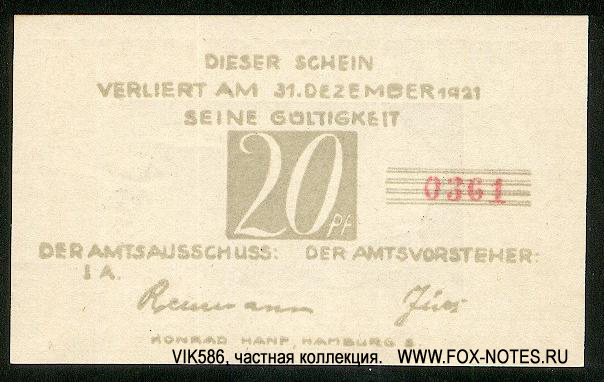 Notgeld der Gemeinde Brande-Hörnerkirchen 20 pfennig 1921
