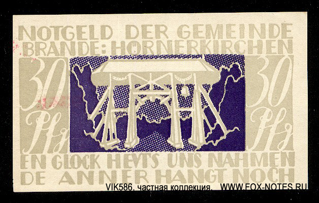Notgeld der Gemeinde Brande-Hörnerkirchen 30 pfennig 1921