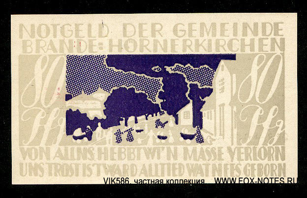 Notgeld der Gemeinde Brande-Hörnerkirchen 80 pfennig 1921