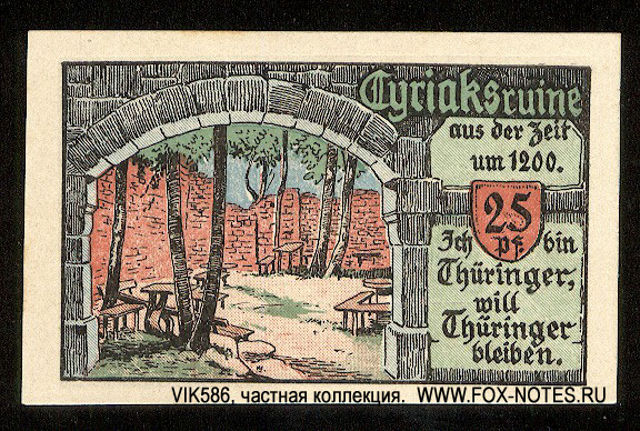 Camburger Tageblatt 25 Pfennig 1921 notgeld