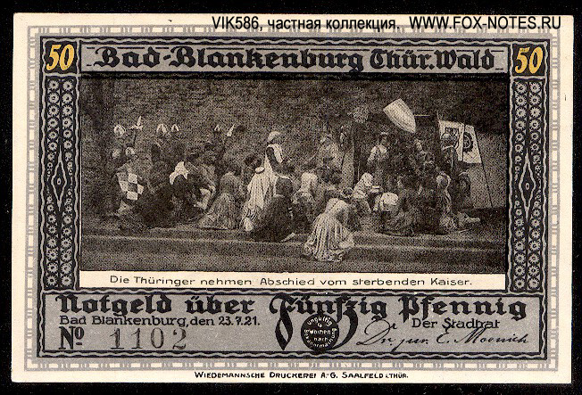 Stadt Bad Blankenburg 50  1921 