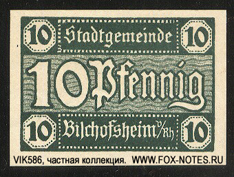 Markt Bischofsheim an der Rhön 10 pfennig 1921 notgeld